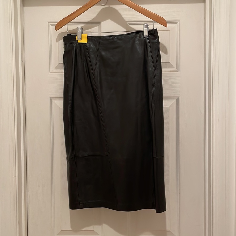 Begedor Italia Black Leather Pencil Skirt